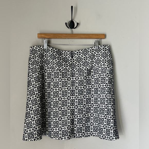 Tory Burch Marley Skirt Fit and Flare Mini Navy Blue and White Size 12 - Picture 5 of 8